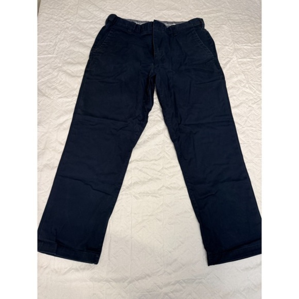 Duluth Trading WrinkleFighter Pants Men's 38x30 Dark Blue Stretch Cotton